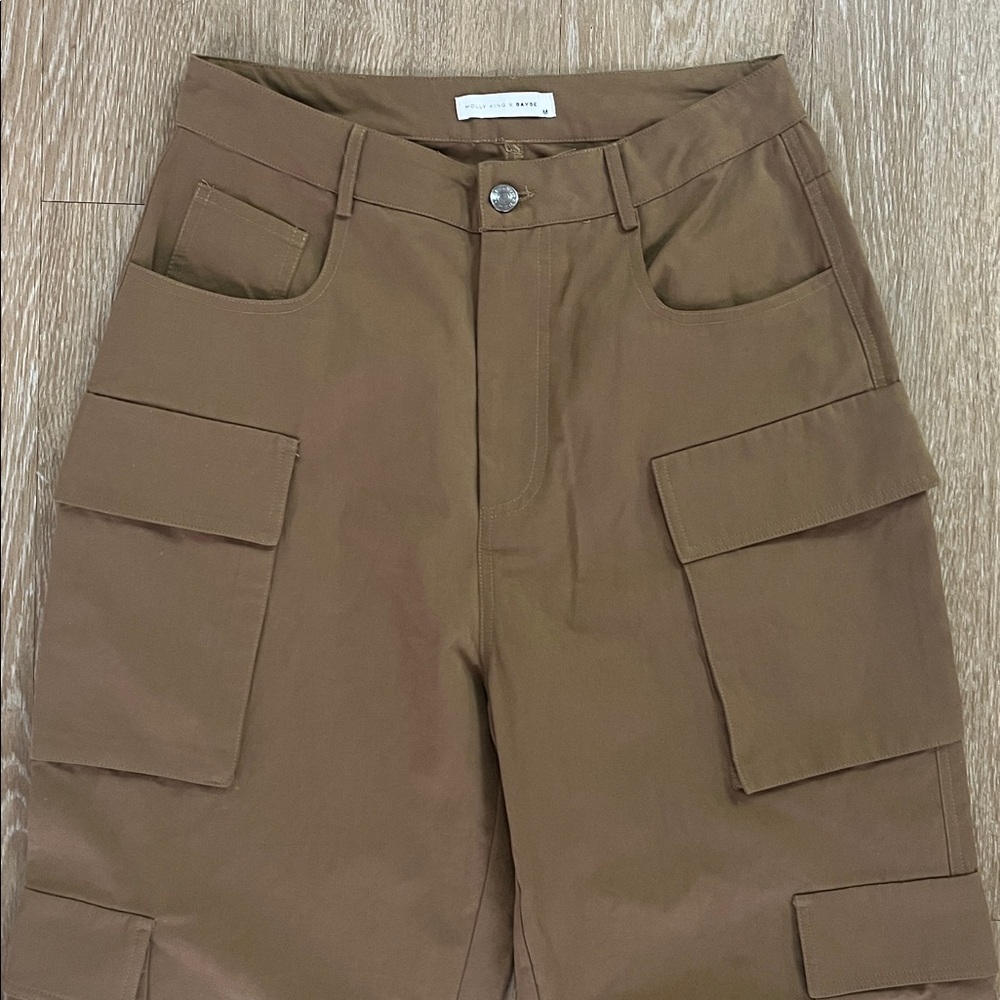 Anthropologie Molly King x Bayse wide Leg Loose Cargo Pants Army Olive Green M - Picture 8 of 14